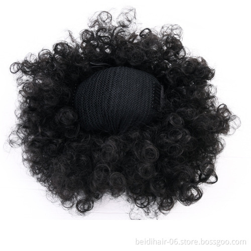 Wholesale Synthetic Hair Bun Afro Puff Kinky Curly Short Hair Bun Chignon Hairpiece